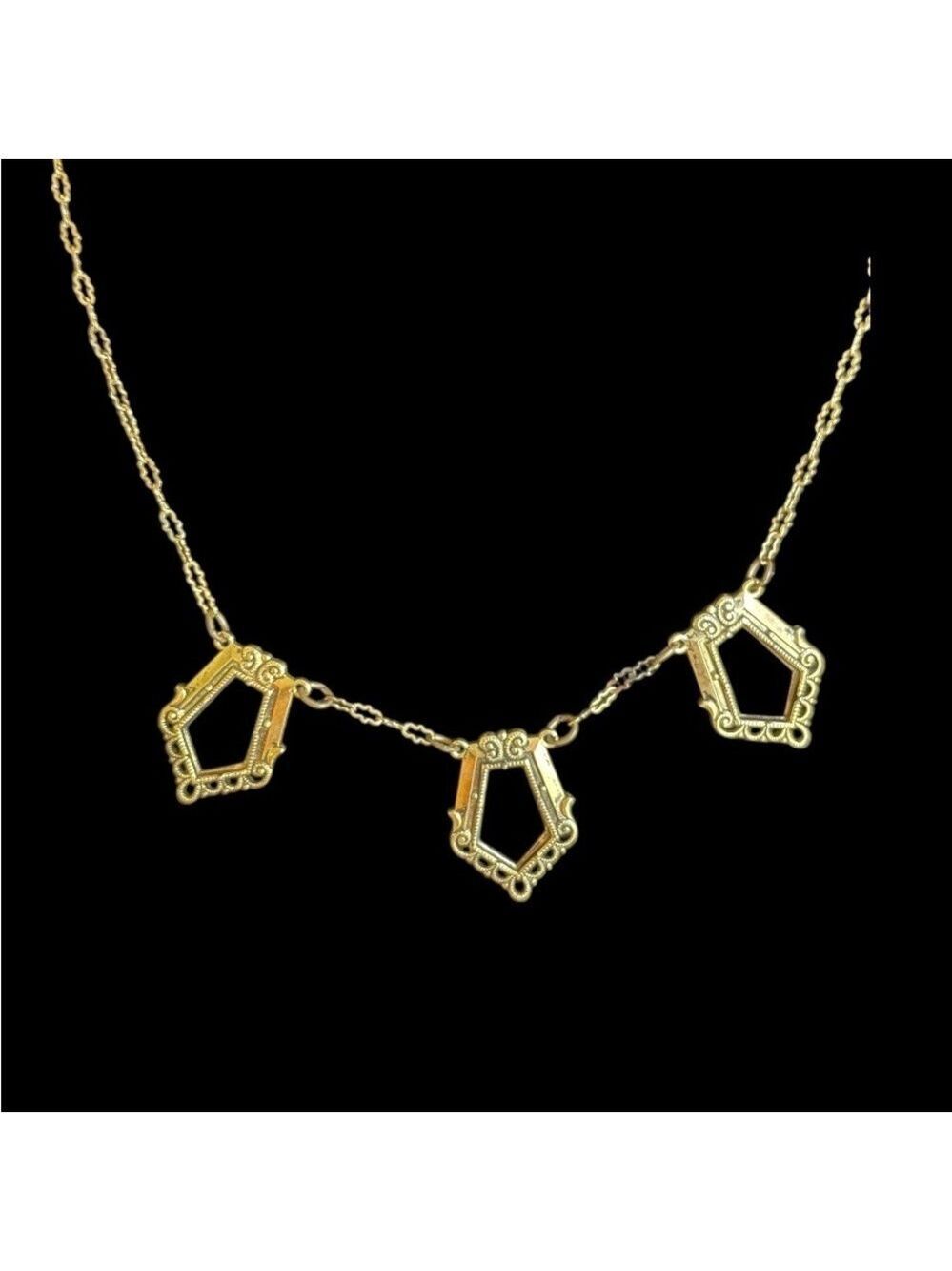 Kim Rogers Gold-Tone Geometric Necklace, 7" Chain Dainty